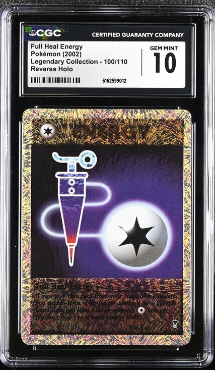 Full Heal Energy 2002 Legendary Collection #100 Reverse Holo  CGC 10 GEM MINT Full Heal Energy 100/110 Legendary Collection Reverse Holo Foil